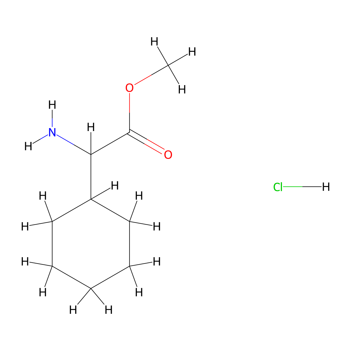 Methyl 2-amino-2-cyclohexylacetate hydrochloride molecular structure, CAS 322392-74-5
