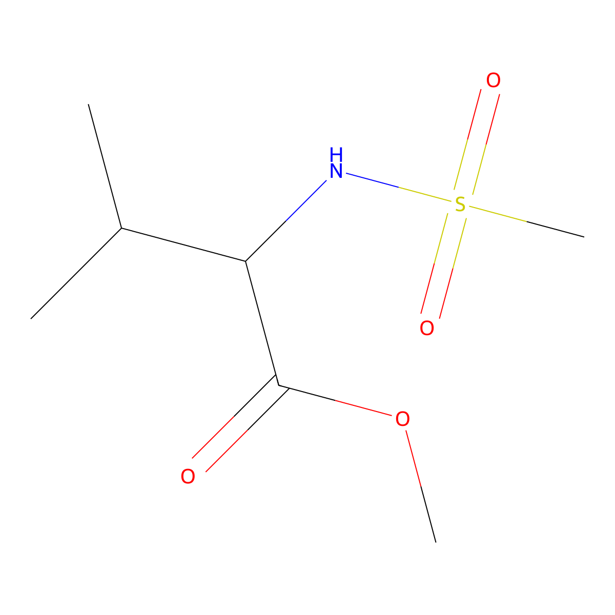 Methyl 2-methanesulfonamido-3-methylbutanoate molecular structure, CAS 322394-77-4
