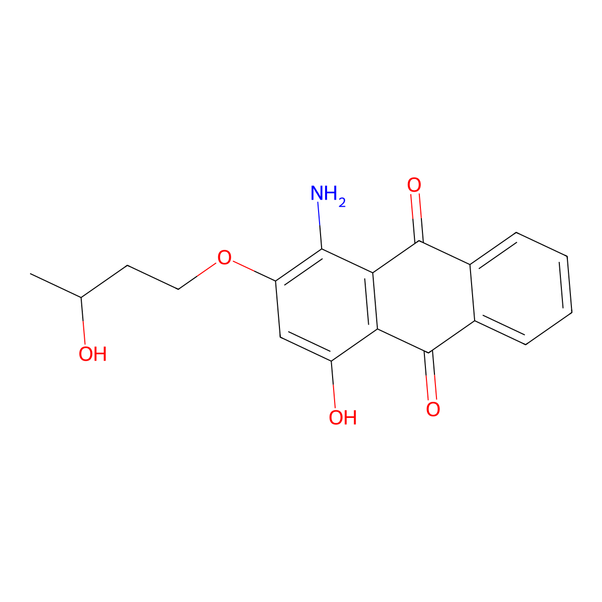 9,10-Anthracenedione, 1-amino-4-hydroxy-2-(3-hydroxybutoxy)- molecular structure, CAS 3224-15-5