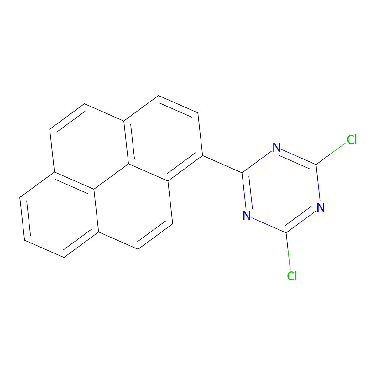 2,4-Dichloro-6-pyren-1-yl-1,3,5-triazine molecular structure, CAS 3224-36-0
