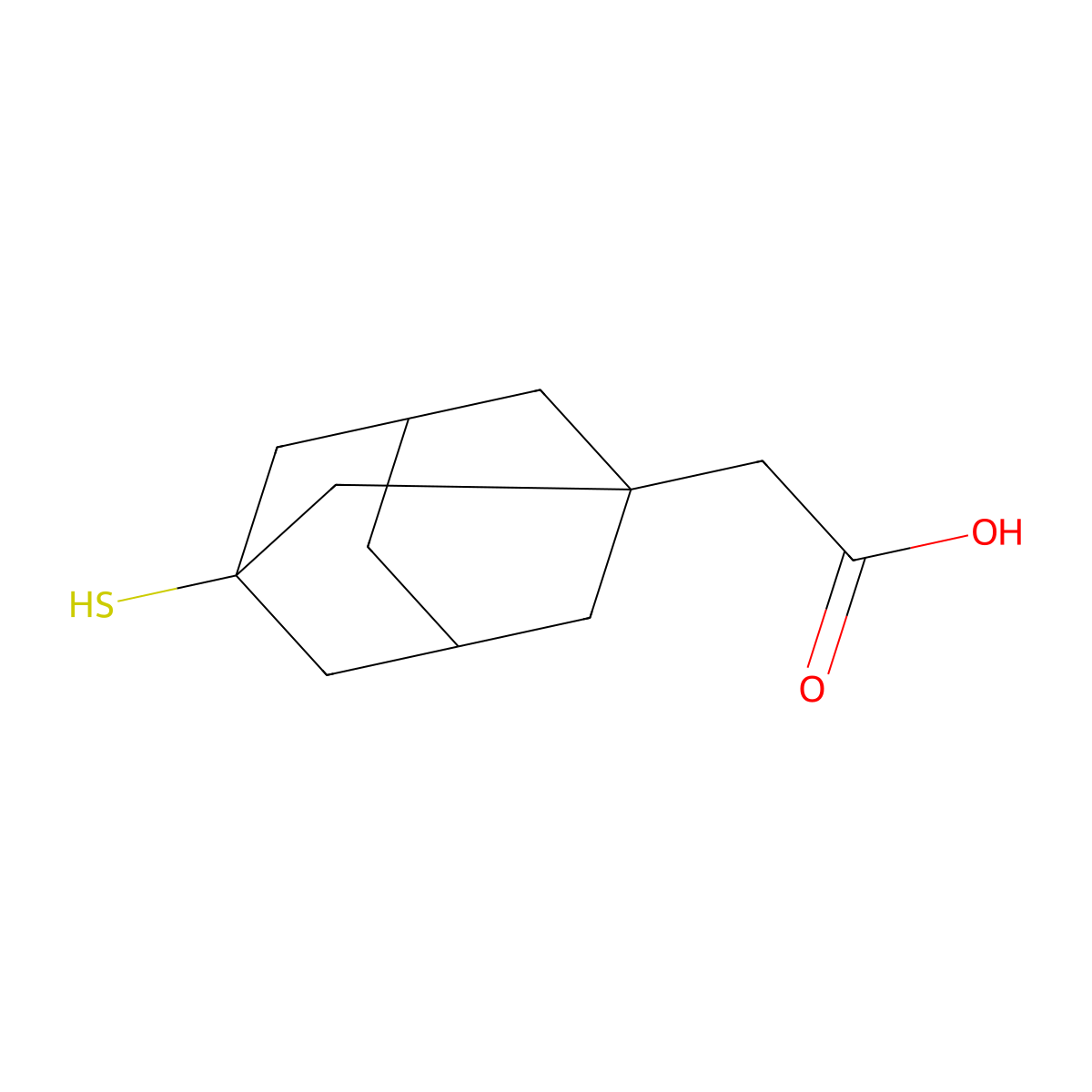 2-(3-Sulfanyl-1-adamantyl)acetic acid molecular structure, CAS 322409-30-3