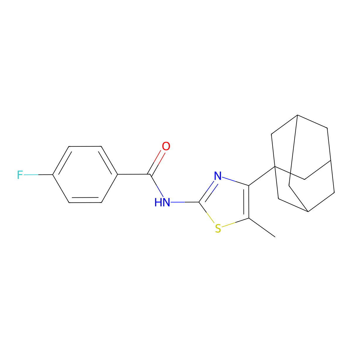 N-[4-(1-adamantyl)-5-methyl-1,3-thiazol-2-yl]-4-fluorobenzamide molecular structure, CAS 322409-38-1