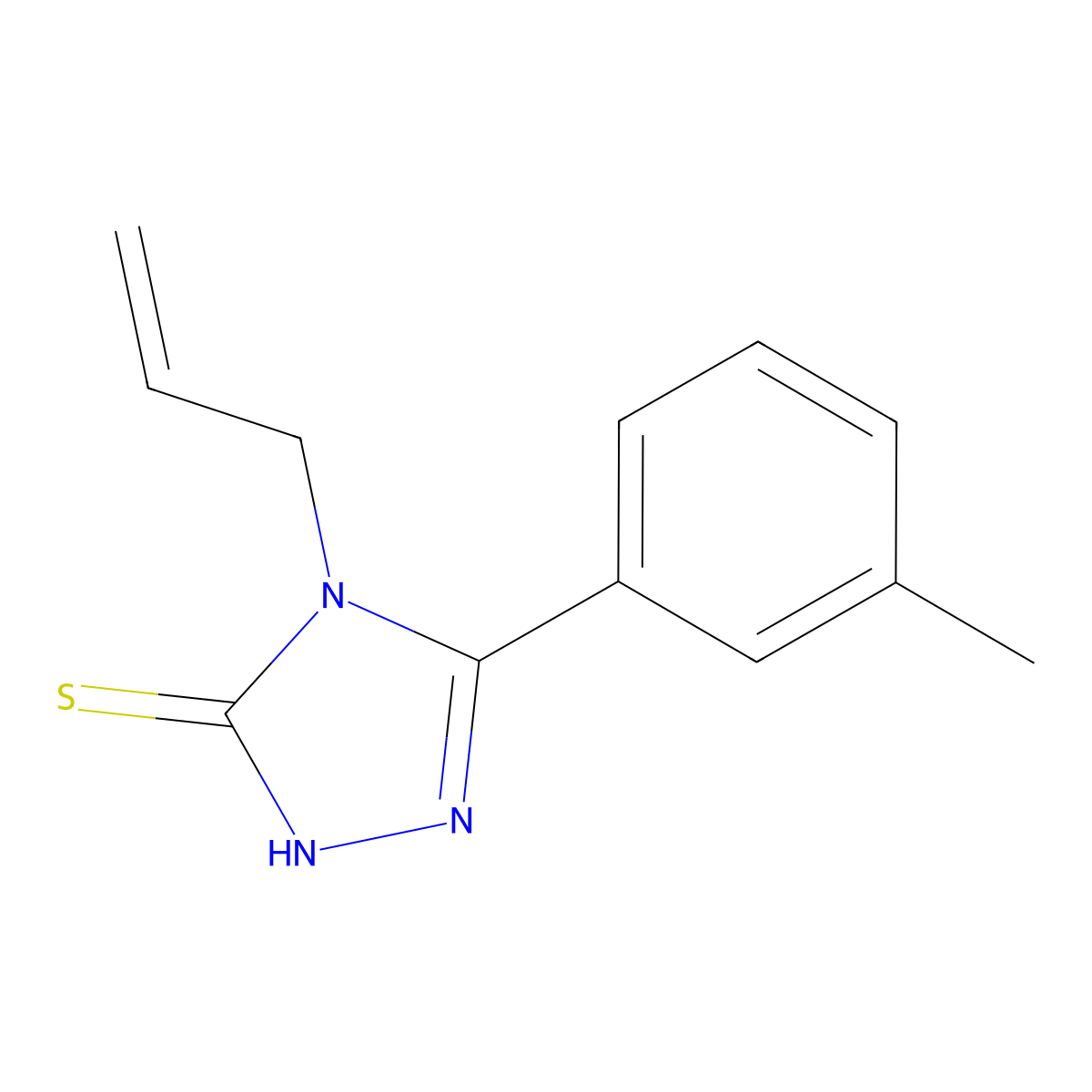 4-allyl-5-(3-methylphenyl)-4H-1,2,4-triazole-3-thiol molecular structure, CAS 322412-27-1