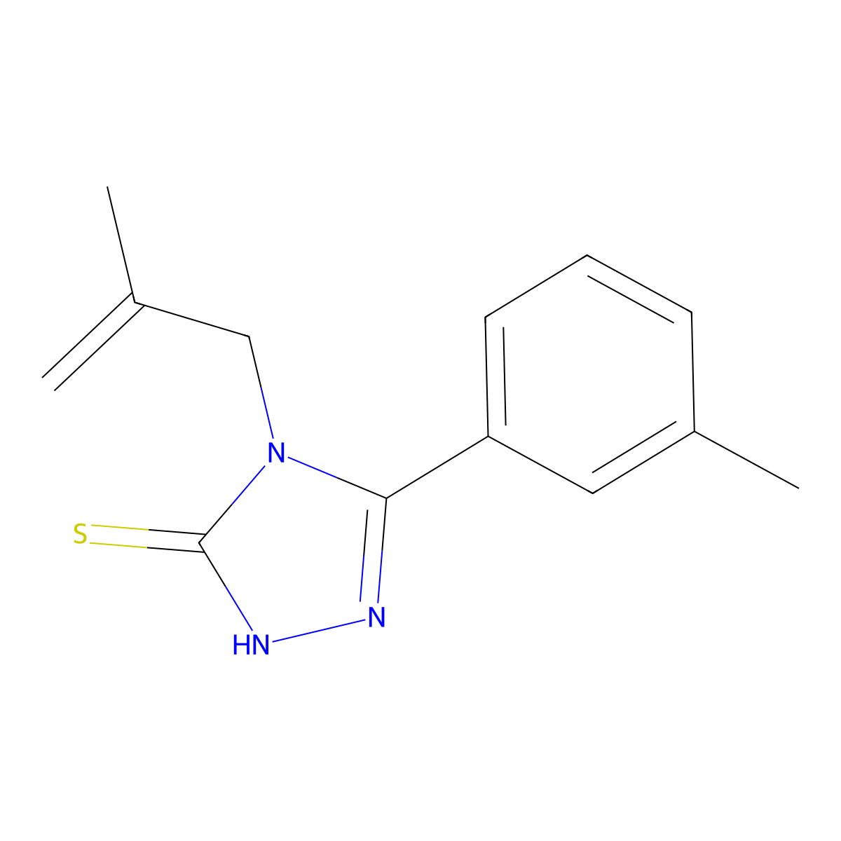 3-(3-methylphenyl)-4-(2-methylprop-2-enyl)-1H-1,2,4-triazole-5-thione molecular structure, CAS 322412-28-2