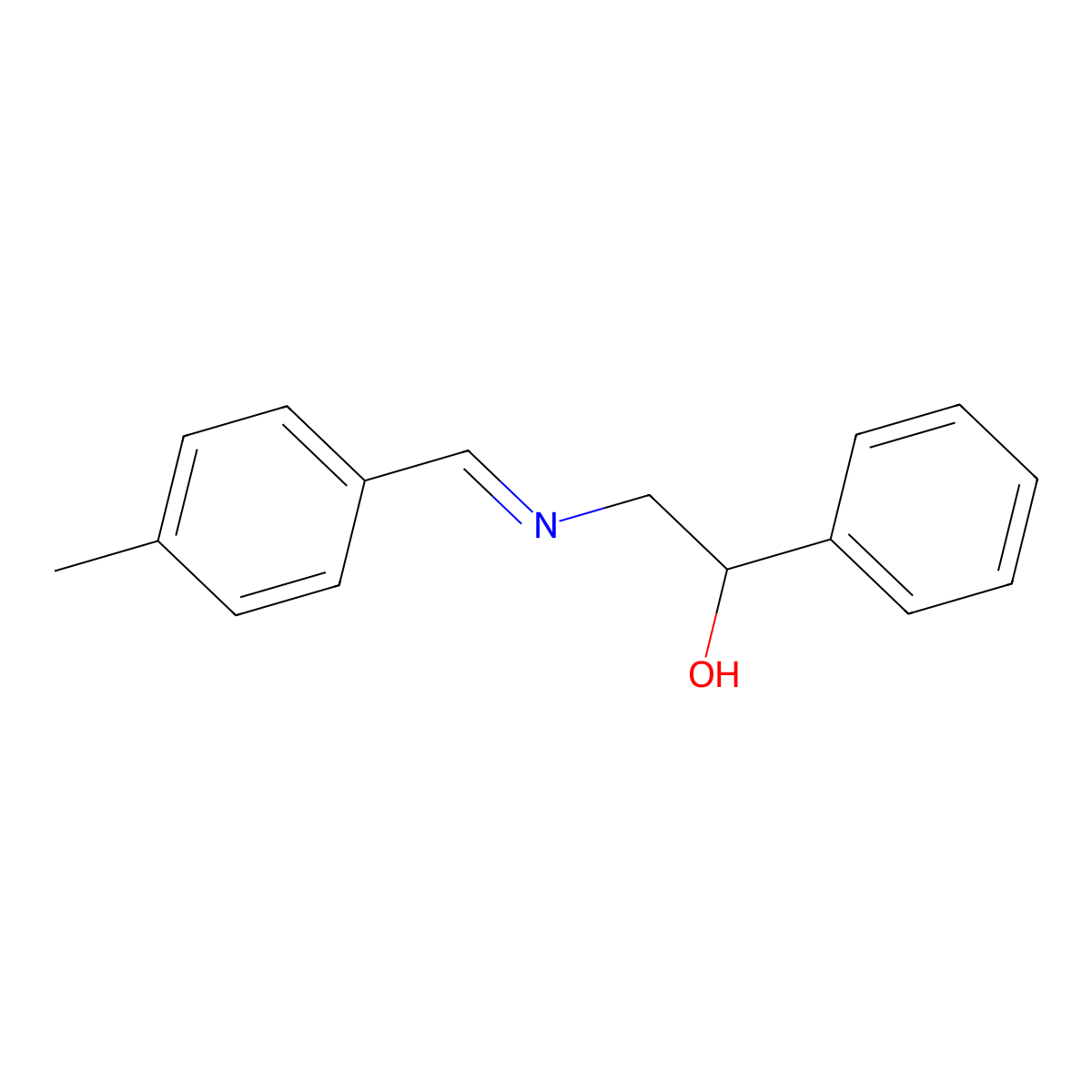 (E)-2-(4-Methylbenzylideneamino)-1-phenylethanol molecular structure, CAS 322413-04-7