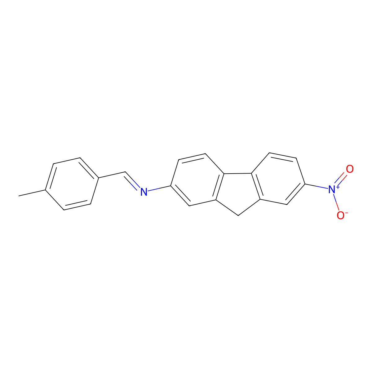 1-(4-methylphenyl)-N-(7-nitro-9H-fluoren-2-yl)methanimine molecular structure, CAS 322413-05-8