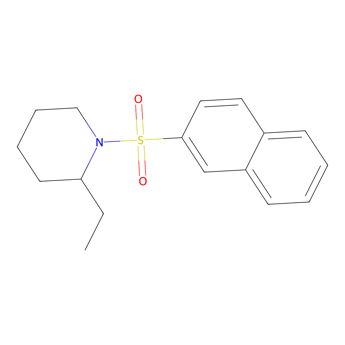 2-Ethyl-1-(2-naphthylsulfonyl)piperidine molecular structure, CAS 322414-01-7