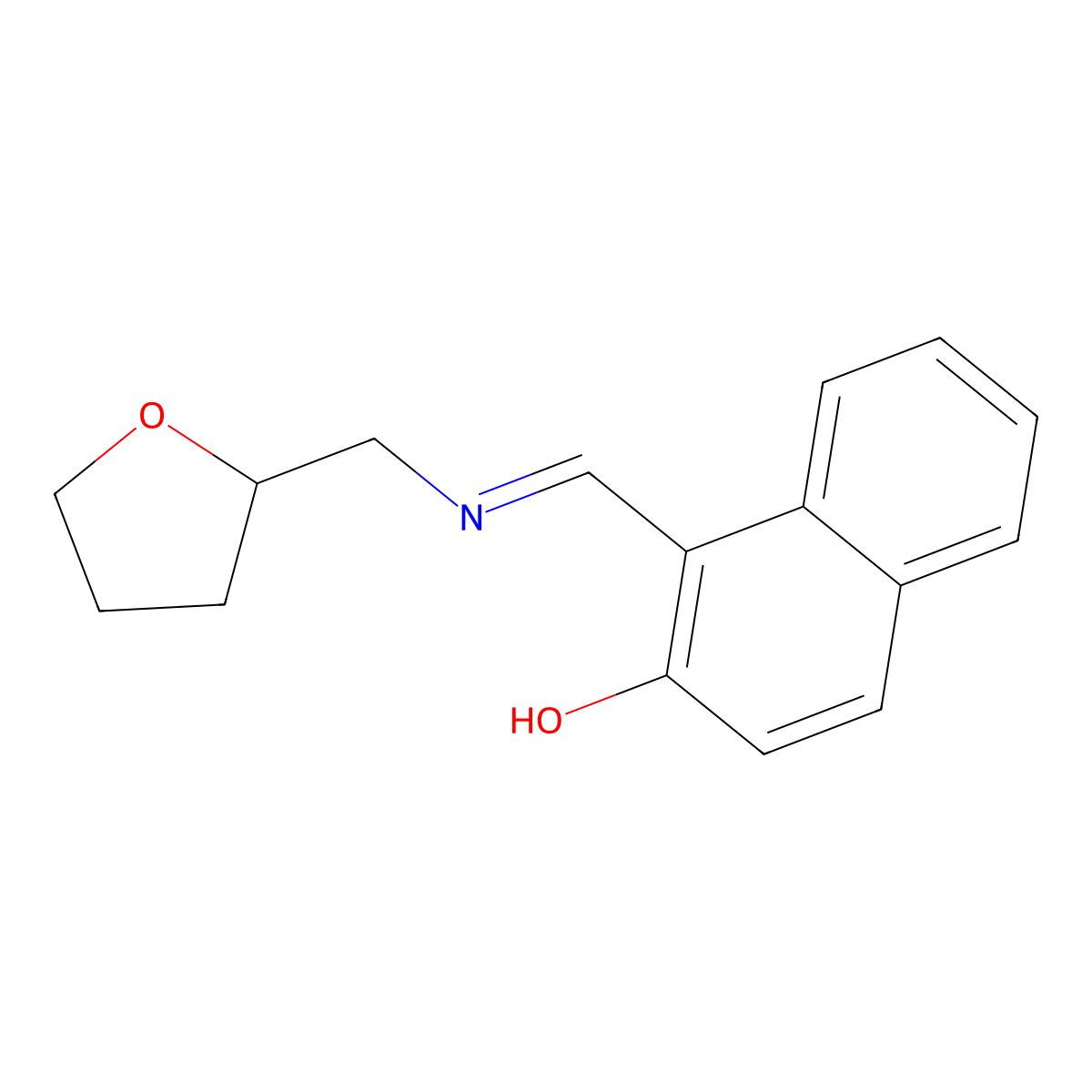 1-[(Tetrahydrofuran-2-ylmethylimino)methyl]-2-naphthol molecular structure, CAS 322414-03-9