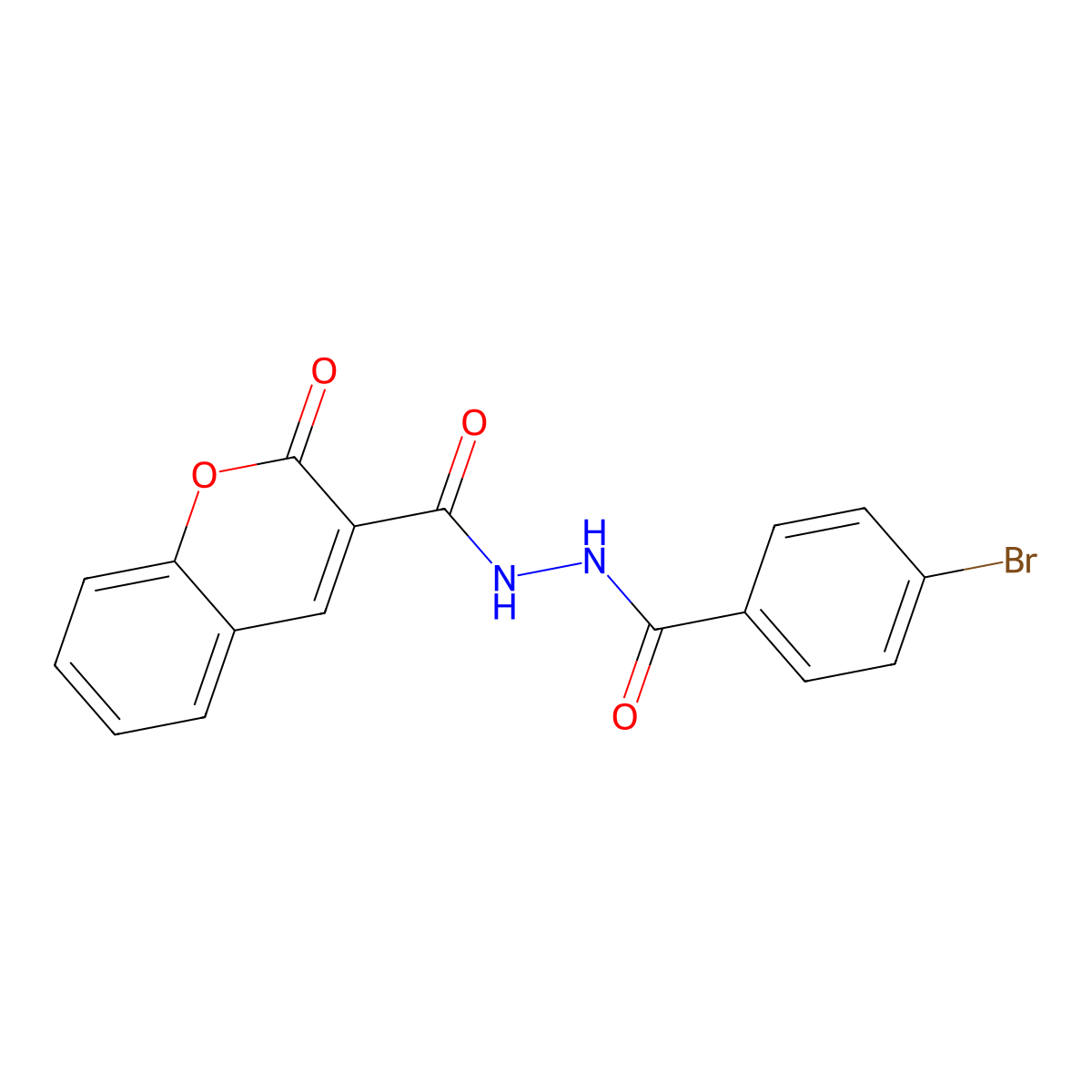 4-Bromo-N'-(2-oxo-2H-chromene-3-carbonyl)benzohydrazide molecular structure, CAS 322414-13-1