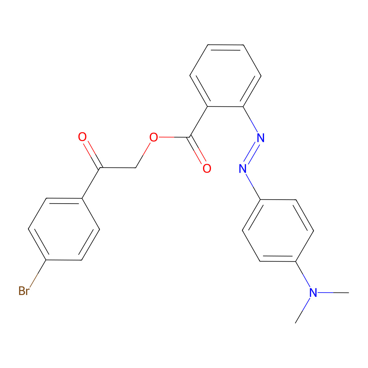 2-(4-bromophenyl)-2-oxoethyl 2-{(E)-[4-(dimethylamino)phenyl]diazenyl}benzoate molecular structure, CAS 322414-27-7