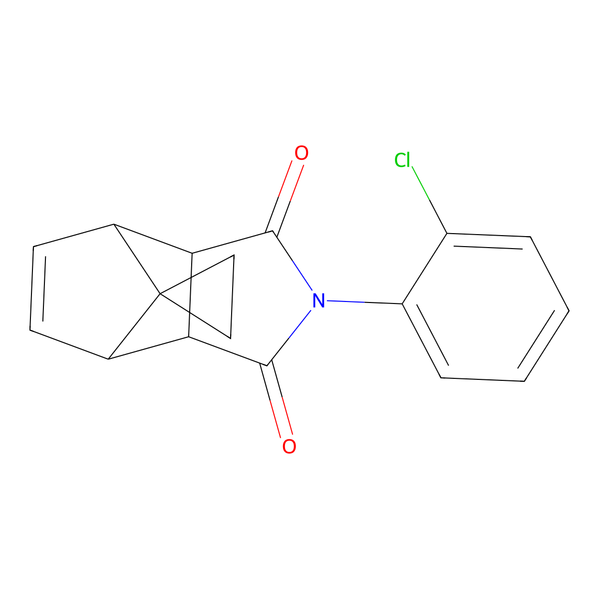 2-(2-chlorophenyl)-3a,4,7,7a-tetrahydro-1H-spiro[2-aza-4,7-methanoisoindole-8,1'-cyclopropane]-1,3(2H)-dione molecular structure, CAS 322416-50-2