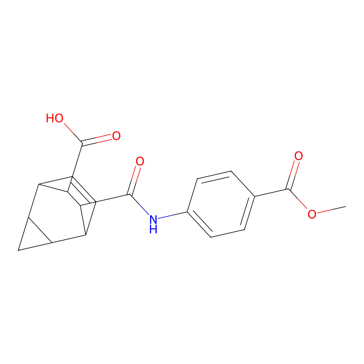 7-{[4-(Methoxycarbonyl)anilino]carbonyl}tricyclo[3.2.2.0~2,4~]non-8-ene-6-carboxylic acid molecular structure, CAS 322416-62-6