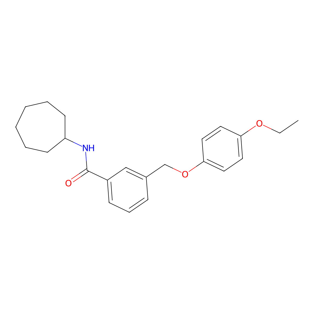 N-cycloheptyl-3-[(4-ethoxyphenoxy)methyl]benzamide molecular structure, CAS 322446-21-9