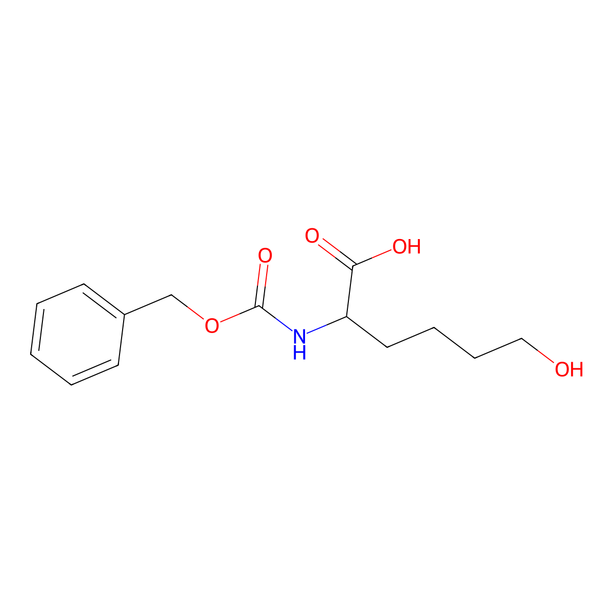 2-{[(Benzyloxy)carbonyl]amino}-6-hydroxyhexanoic acid molecular structure, CAS 32245-65-1
