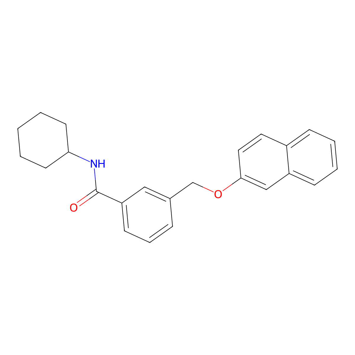 N-cyclohexyl-3-(naphthalen-2-yloxymethyl)benzamide molecular structure, CAS 322459-26-7