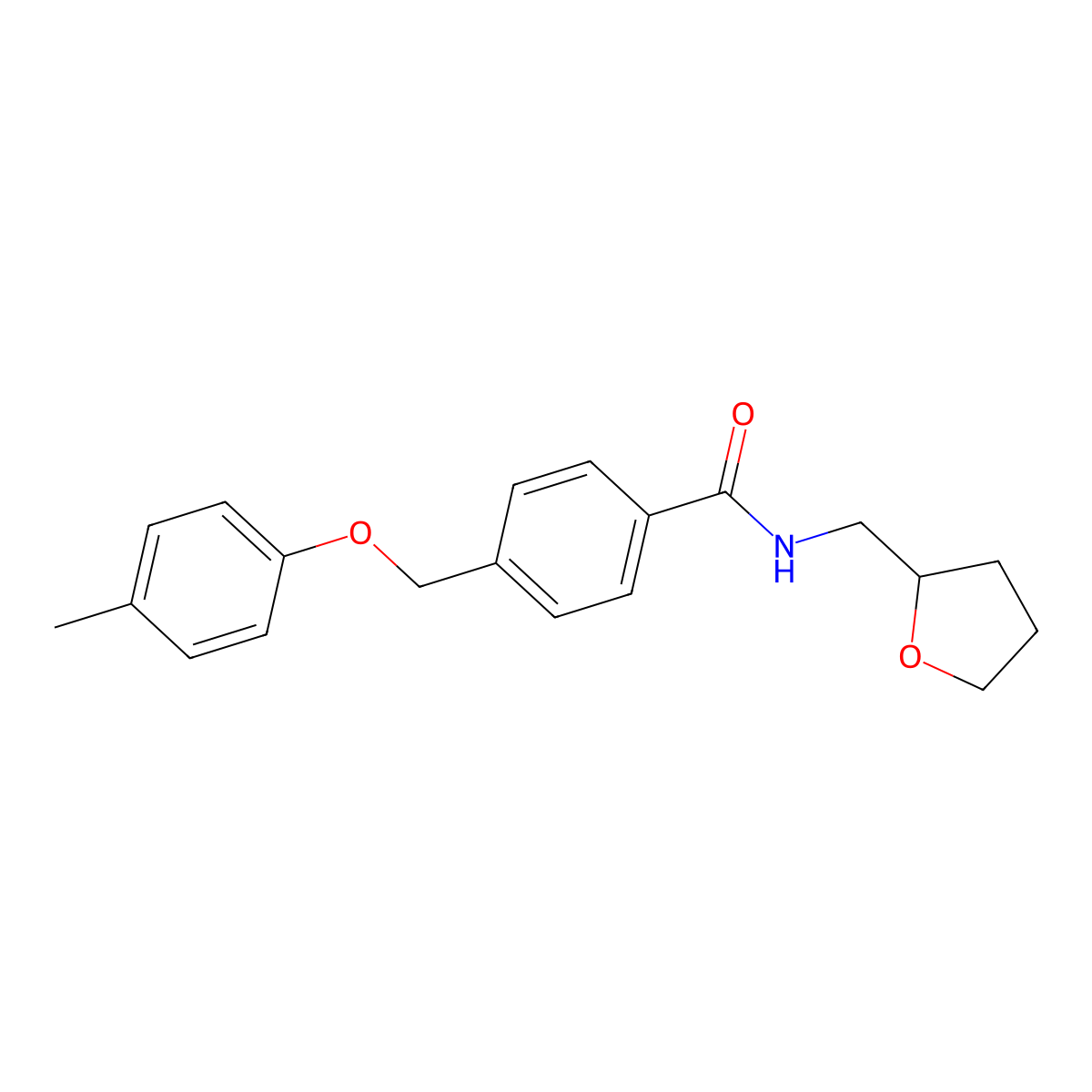 4-[(4-methylphenoxy)methyl]-N-(tetrahydro-2-furanylmethyl)benzamide molecular structure, CAS 322459-32-5