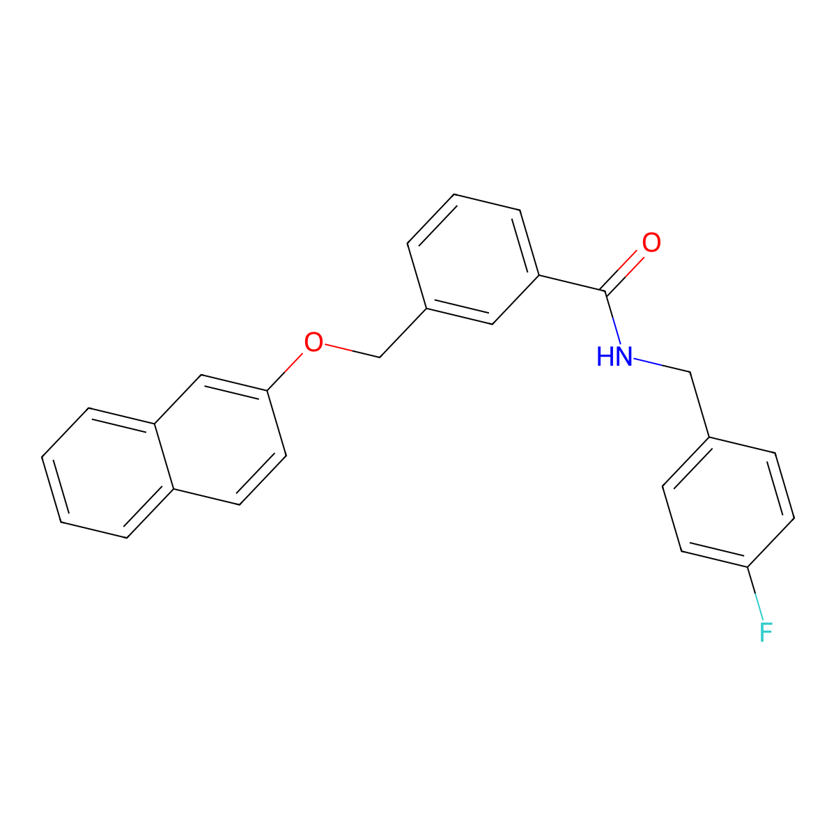 N-(4-fluorobenzyl)-3-[(2-naphthyloxy)methyl]benzamide molecular structure, CAS 322459-46-1