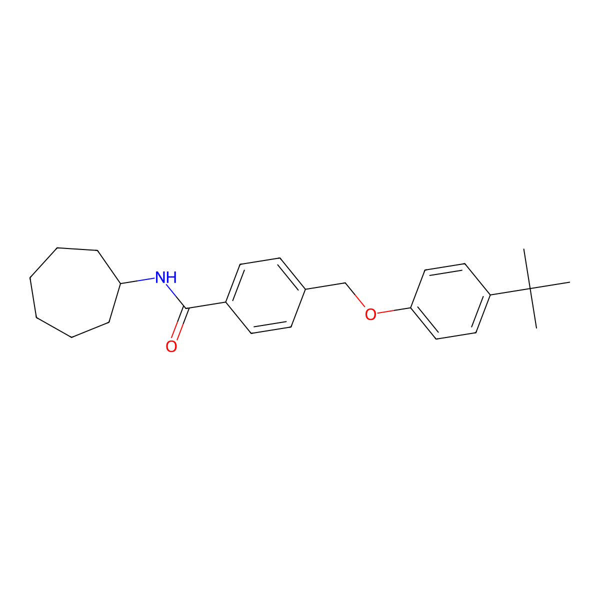 4-[(4-tert-butylphenoxy)methyl]-N-cycloheptylbenzamide molecular structure, CAS 322459-89-2