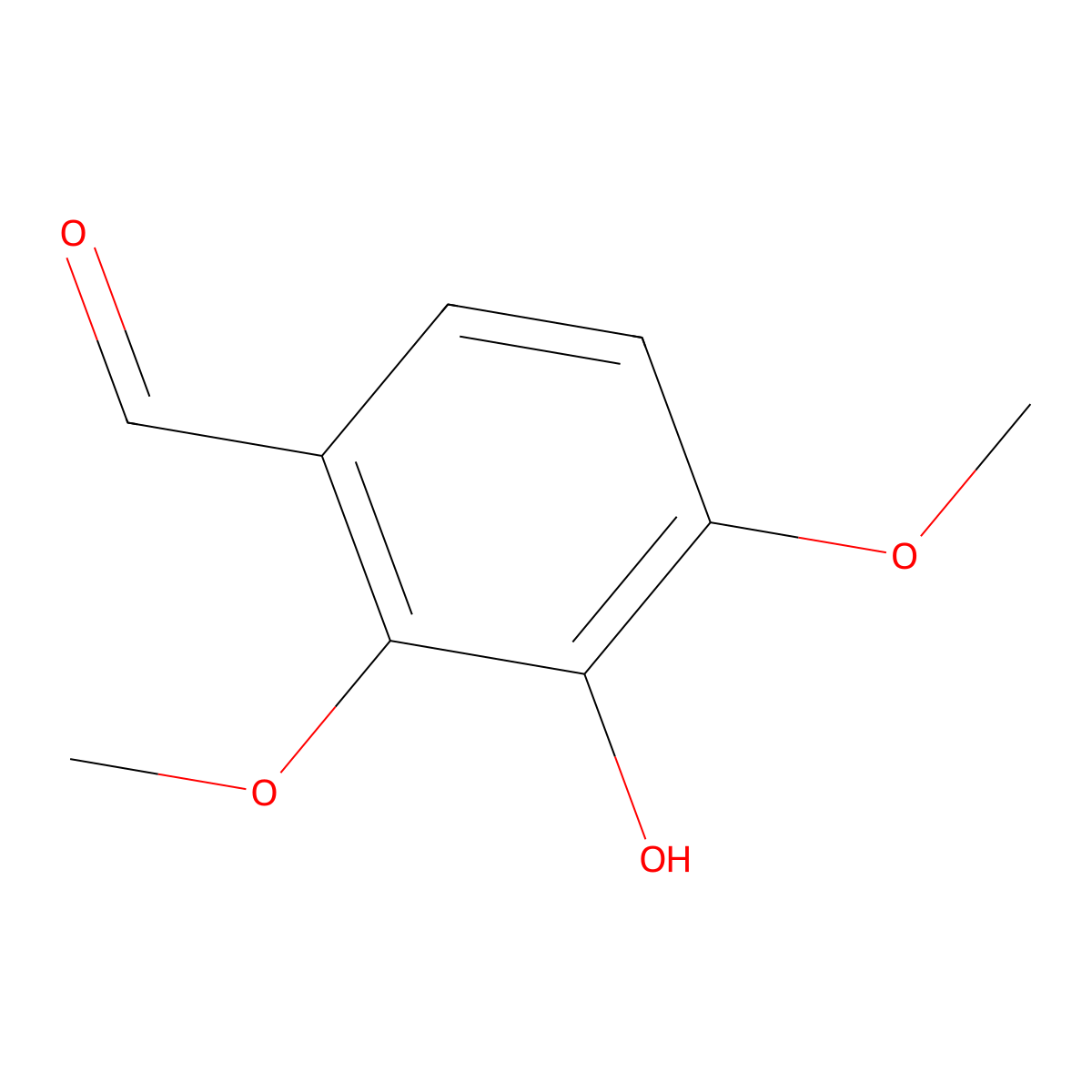 3-Hydroxy-2,4-dimethoxybenzaldehyde molecular structure, CAS 32246-34-7
