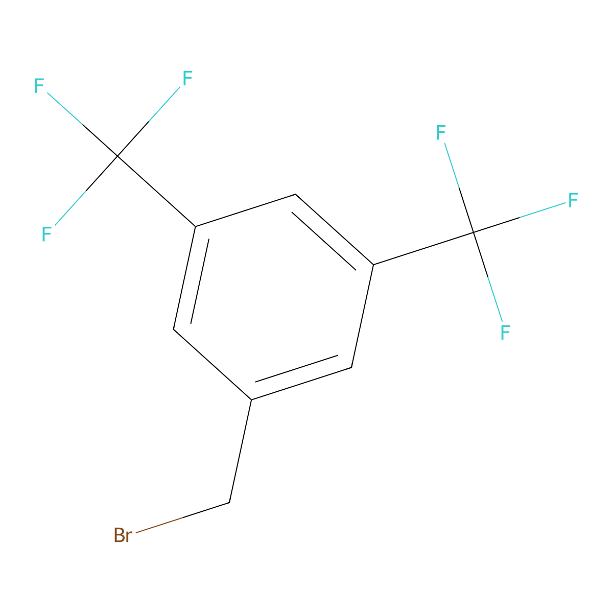 3,5-Bis(trifluoromethyl)benzyl bromide molecular structure, CAS 32247-96-4