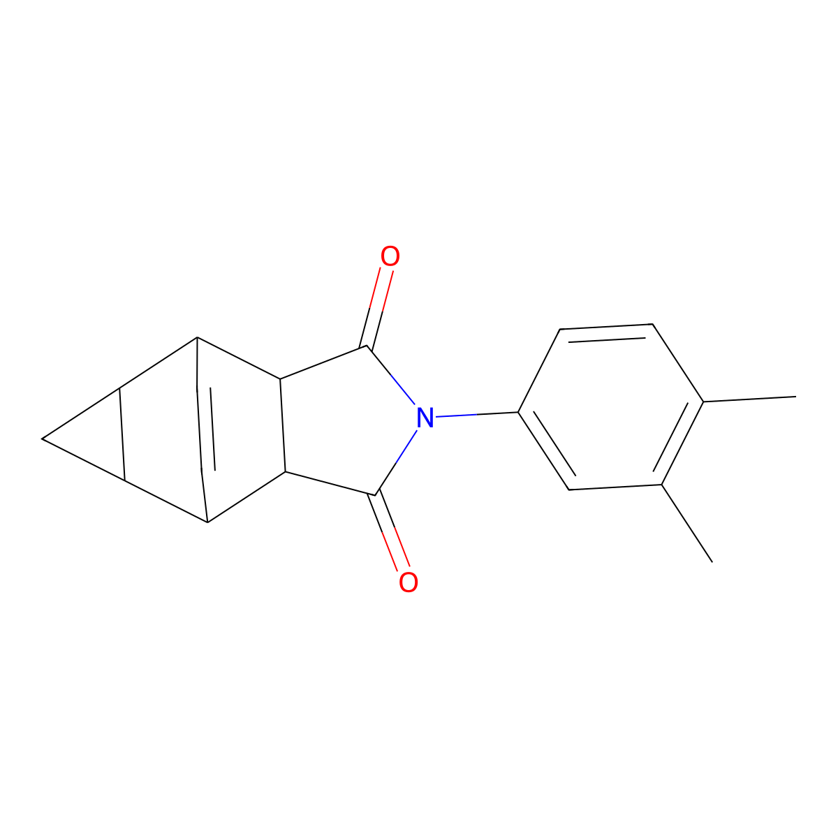 2-(3,4-dimethylphenyl)hexahydro-4,6-ethenocyclopropa[f]isoindole-1,3(2H,3aH)-dione molecular structure, CAS 322476-13-1