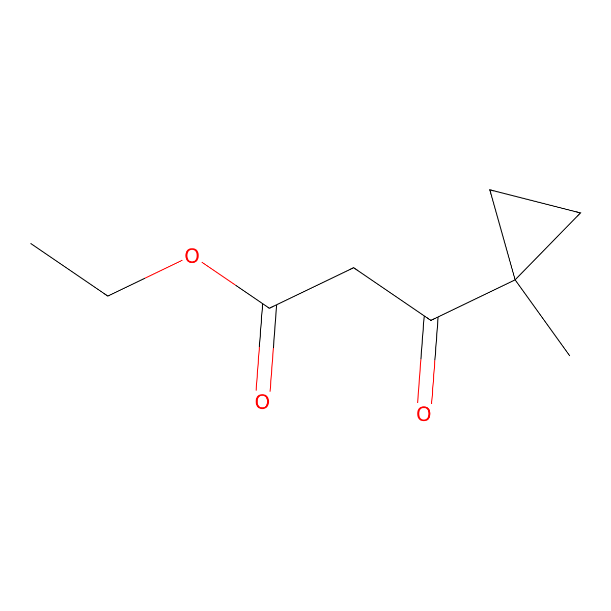 Ethyl 1-methyl-beta-oxocyclopropanepropanoate molecular structure, CAS 32249-37-9