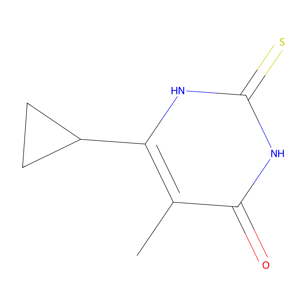 6-Cyclopropyl-2-mercapto-5-methylpyrimidin-4-ol molecular structure, CAS 32249-40-4