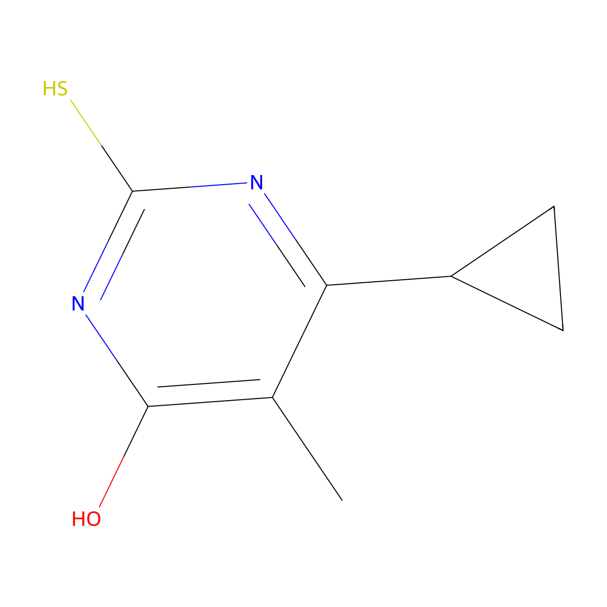 6-Cyclopropyl-2-mercapto-5-methylpyrimidin-4-ol molecular structure, CAS 32249-40-4