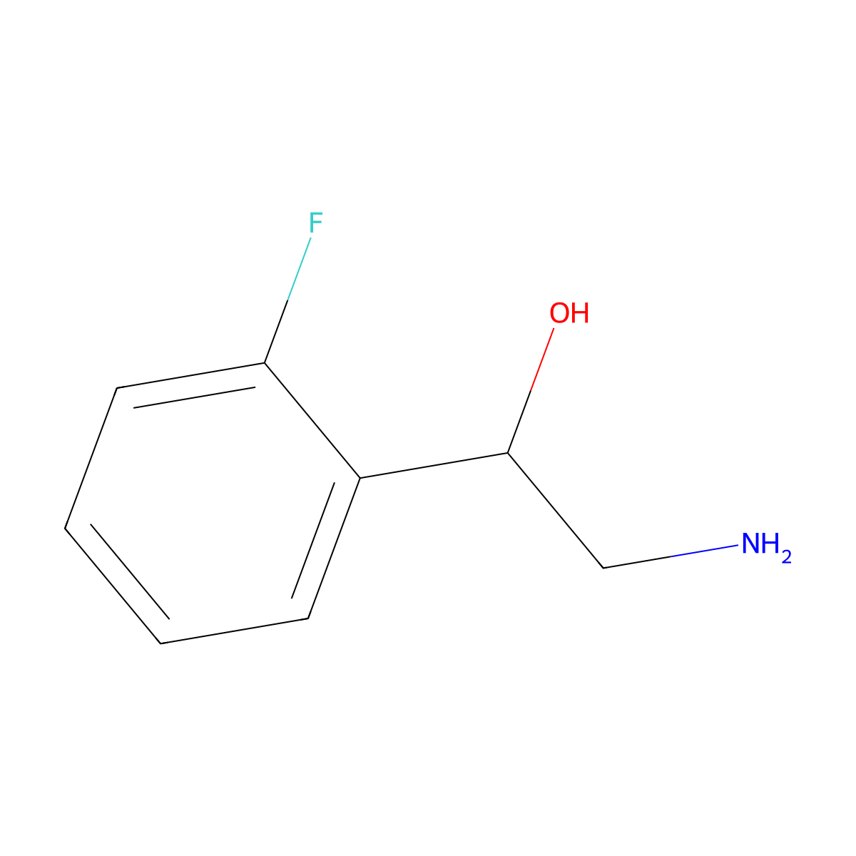 2-Amino-1-(2-fluorophenyl)ethan-1-ol molecular structure, CAS 3225-74-9