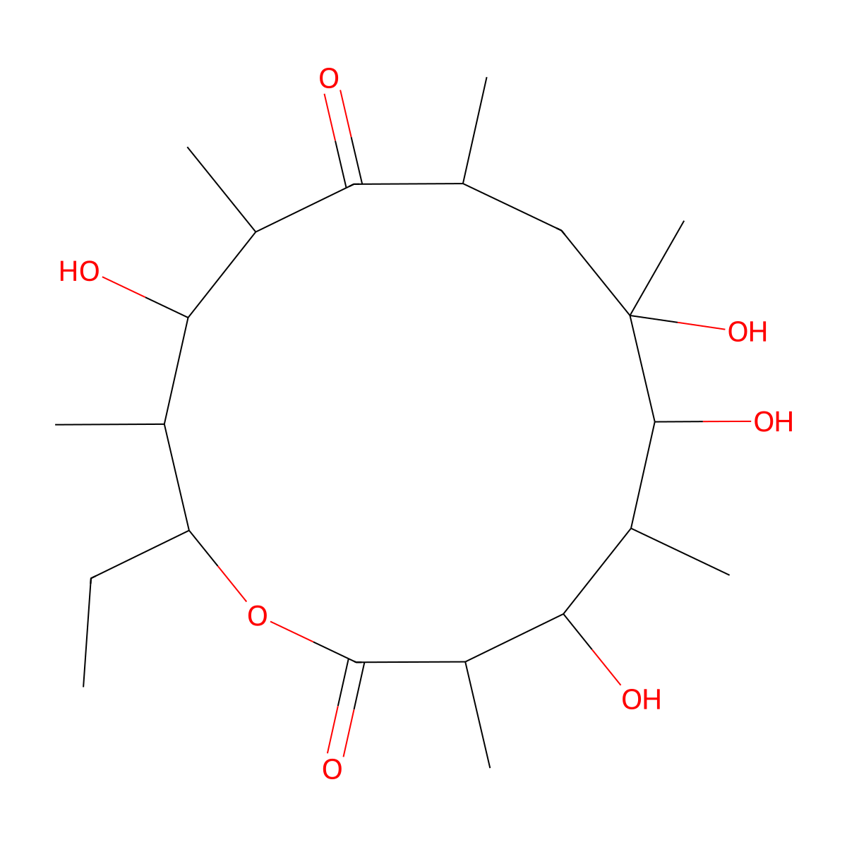 (-)-Erythronolide B molecular structure, CAS 3225-82-9