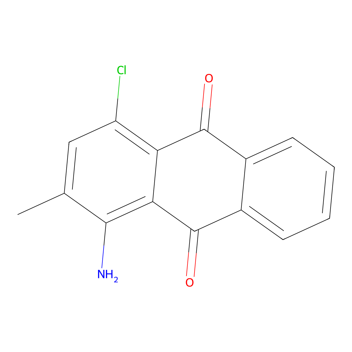 1-Amino-4-chloro-2-methylanthraquinone molecular structure, CAS 3225-97-6