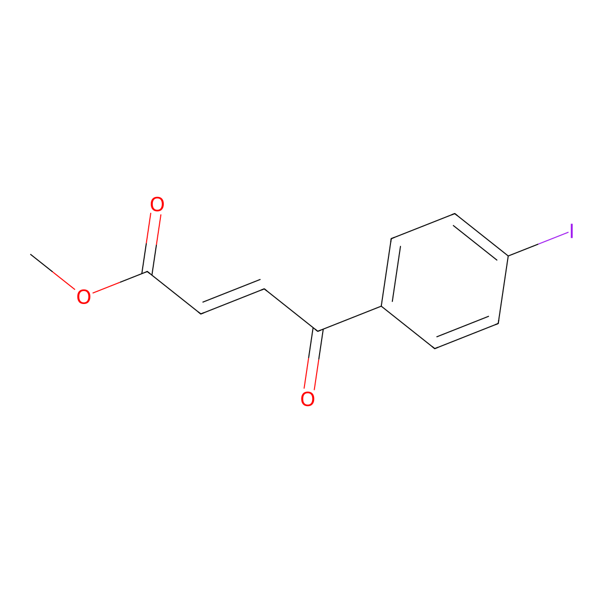 methyl (2E)-4-(4-iodophenyl)-4-oxobut-2-enoate molecular structure, CAS 32250-59-2