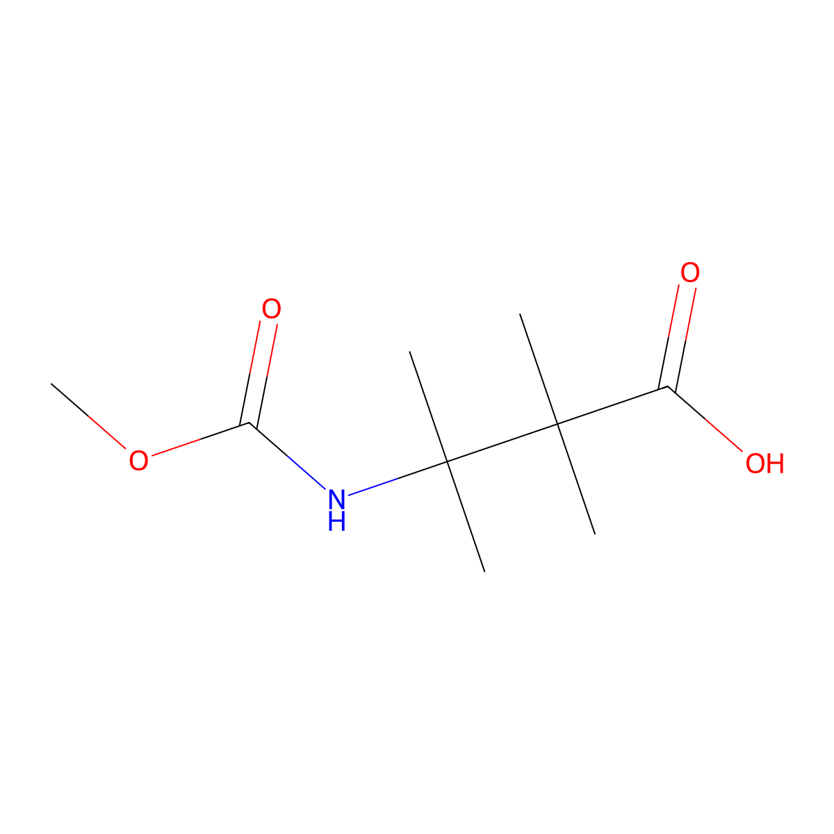 3-(Methoxycarbonylamino)-2,2,3-trimethylbutanoic acid molecular structure, CAS 32253-71-7