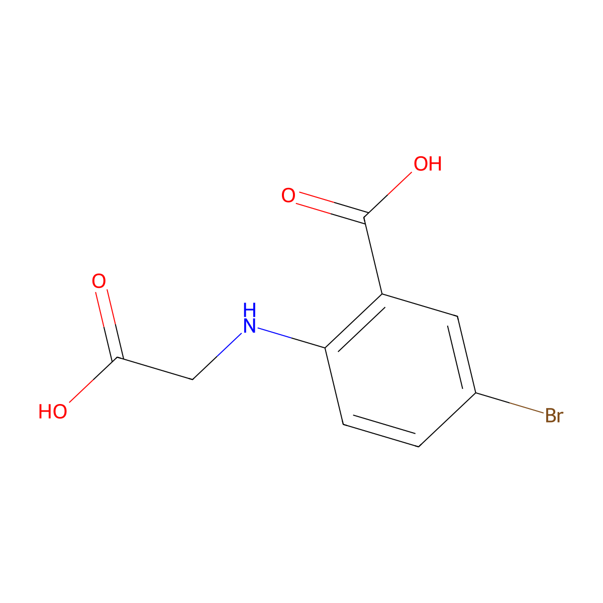 5-Bromo-N-(carboxymethyl)anthranilic acid molecular structure, CAS 32253-75-1