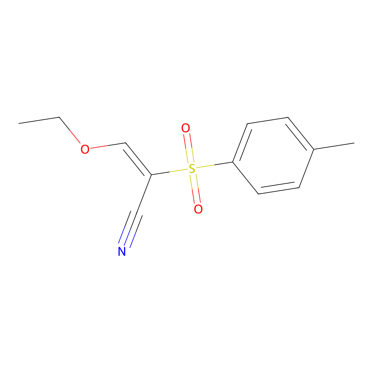 (2E)-3-ethoxy-2-[(4-methylphenyl)sulfonyl]prop-2-enenitrile molecular structure, CAS 32253-83-1