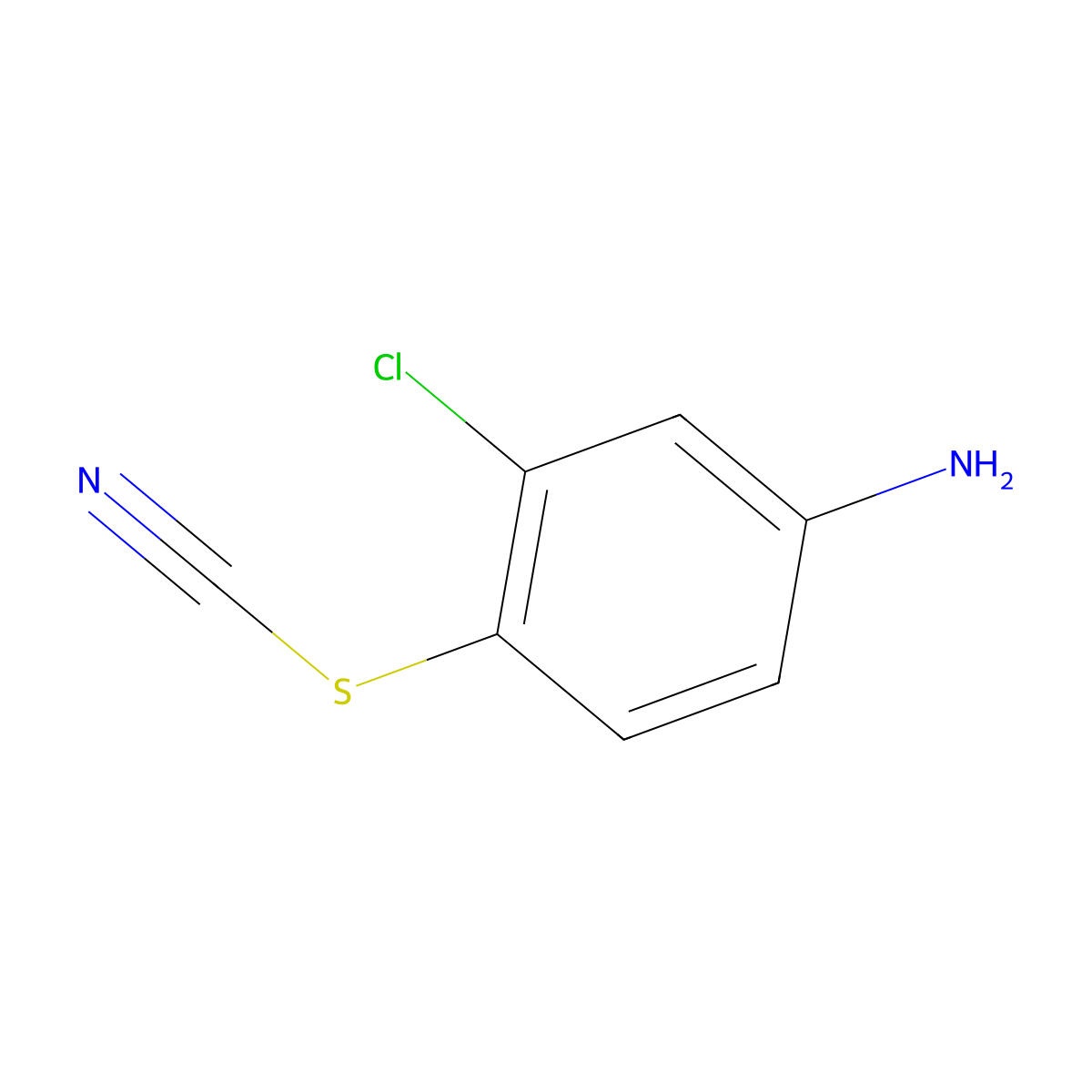 4-Amino-2-chlorophenyl thiocyanate molecular structure, CAS 3226-46-8