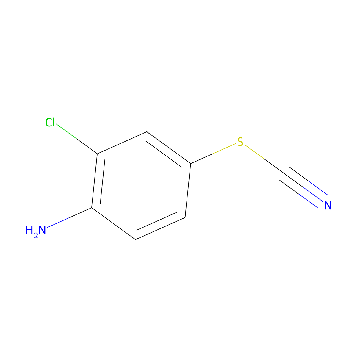 ((4-Amino-3-chlorophenyl)sulfanyl)formonitrile molecular structure, CAS 3226-47-9