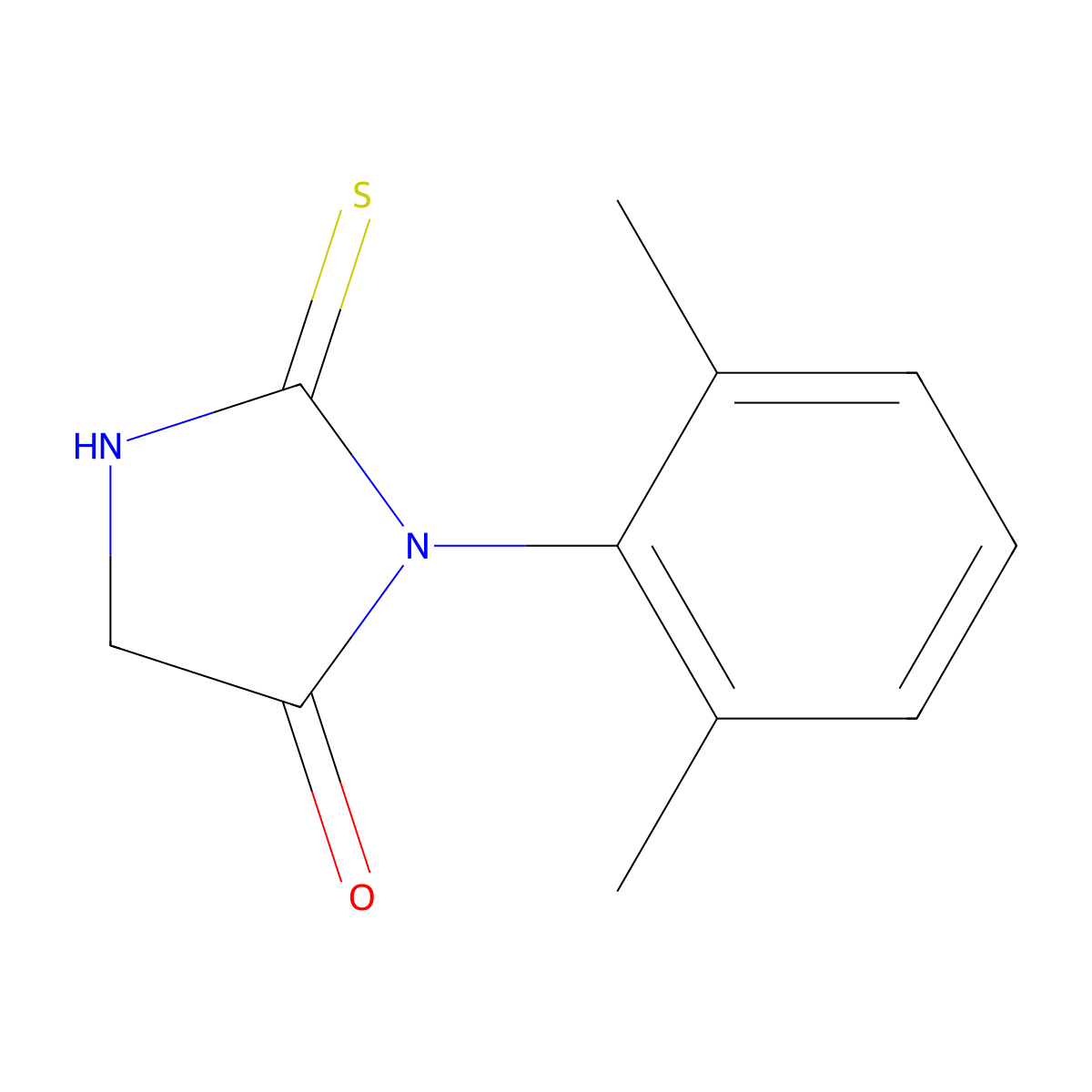 3-(2,6-dimethylphenyl)-2-mercapto-3,5-dihydro-4H-imidazol-4-one molecular structure, CAS 32262-28-5