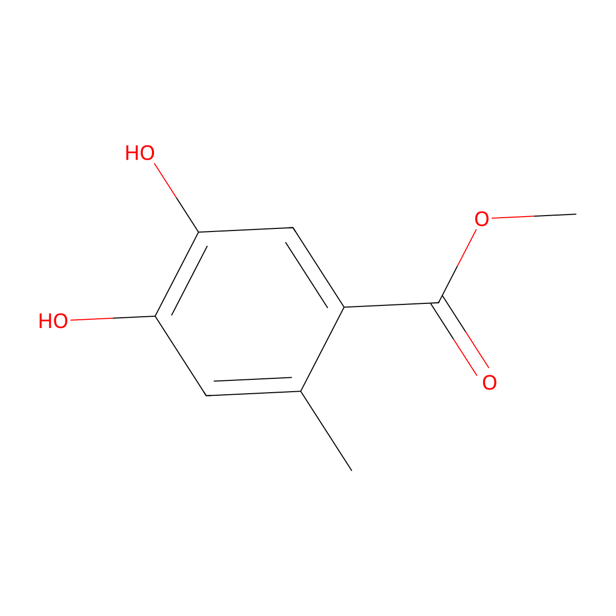 Methyl 4,5-dihydroxy-2-methylbenzoate molecular structure, CAS 32263-12-0