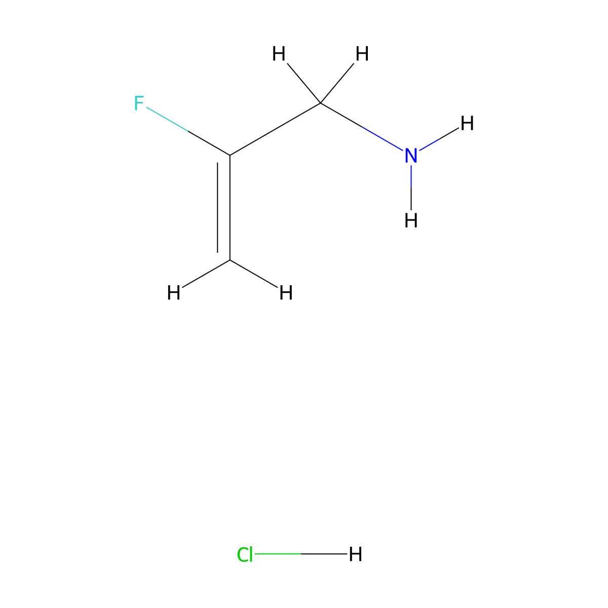 2-Fluoroprop-2-en-1-amine hydrochloride molecular structure, CAS 322637-47-8