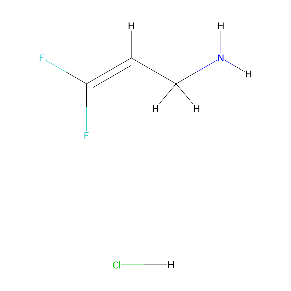 3,3-Difluoroprop-2-en-1-amine hydrochloride molecular structure, CAS 322637-49-0
