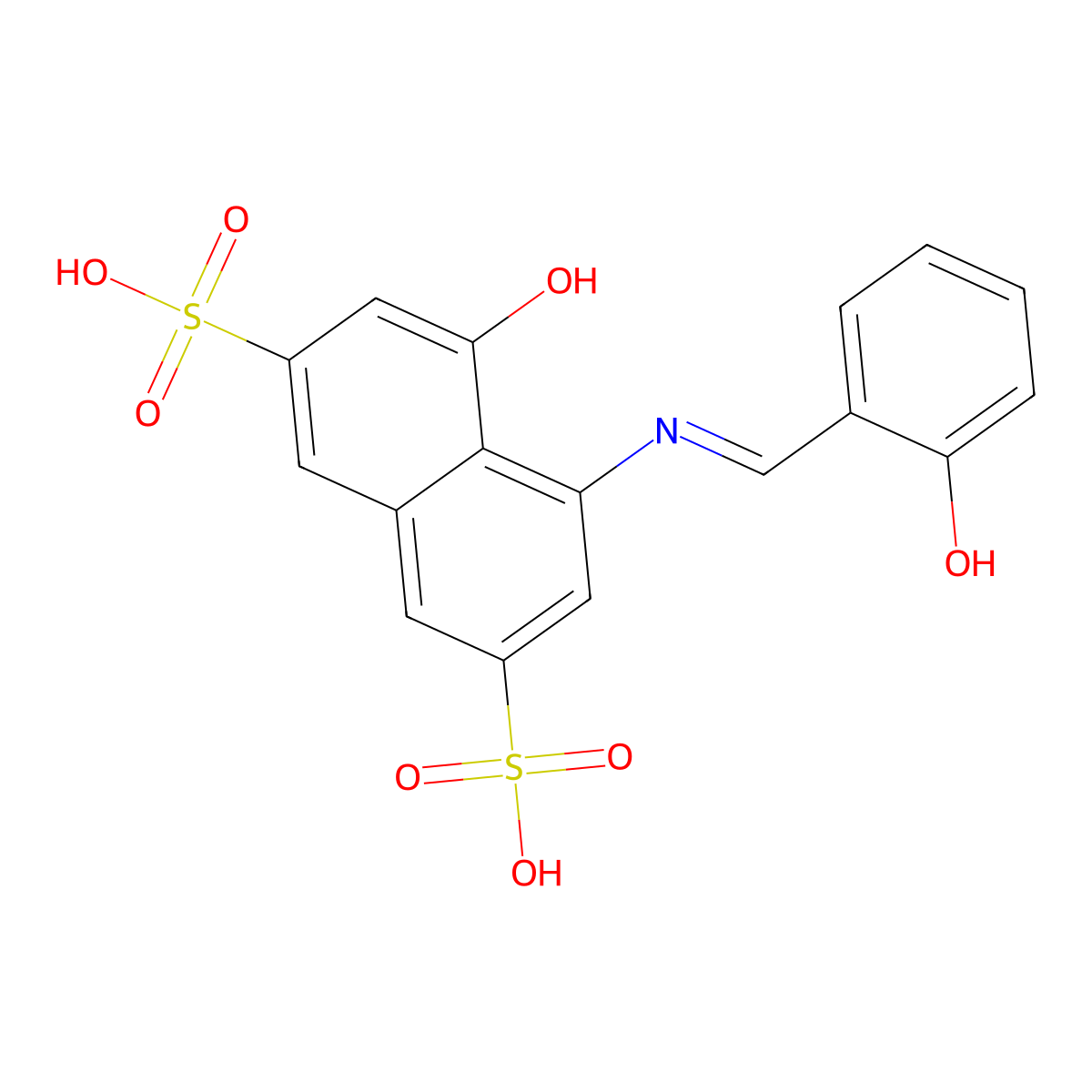 4-Hydroxy-5-((2-hydroxybenzylidene)amino)naphthalene-2,7-disulfonic acid molecular structure, CAS 32266-60-7