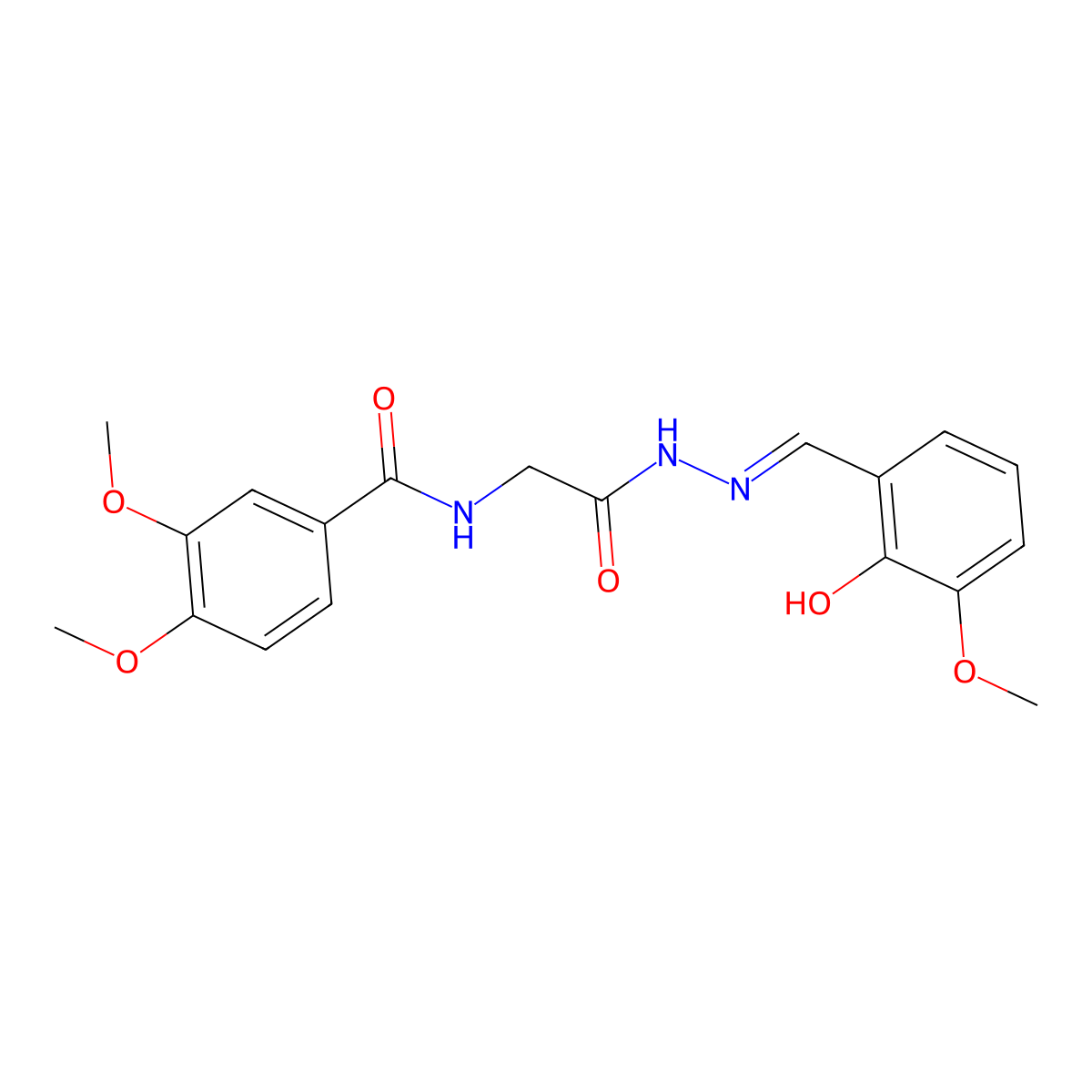 N-(2-(2-(2-HO-3-Methoxybenzylidene)hydrazino)-2-oxoethyl)-3,4-dimethoxybenzamide molecular structure, CAS 322664-90-4