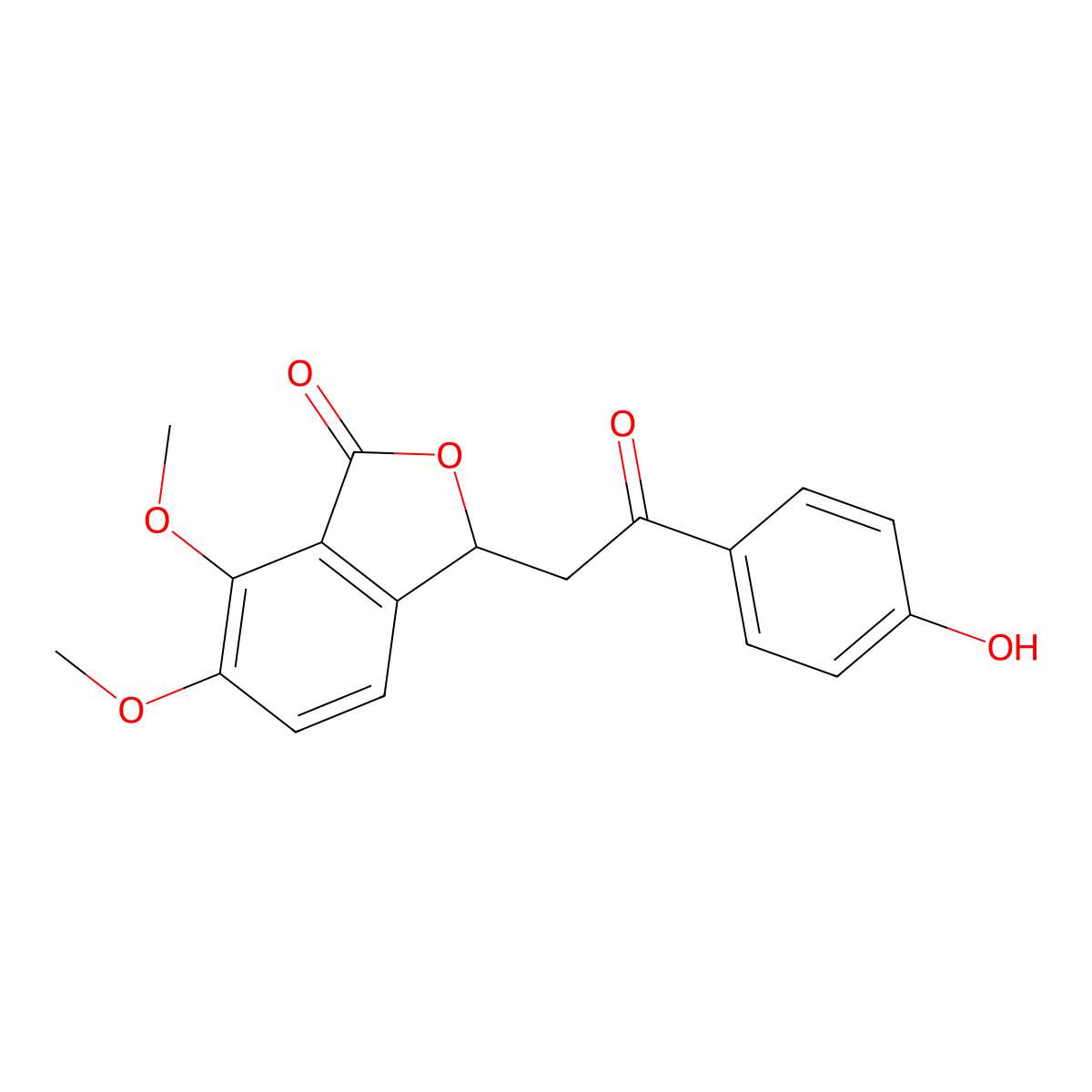 3-[2-(4-hydroxyphenyl)-2-oxoethyl]-6,7-dimethoxy-3H-2-benzofuran-1-one molecular structure, CAS 322669-32-9