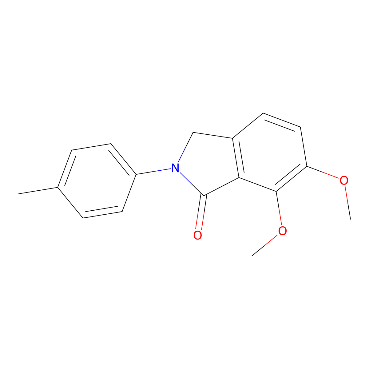 6,7-dimethoxy-2-(4-methylphenyl)-3H-isoindol-1-one molecular structure, CAS 322669-62-5