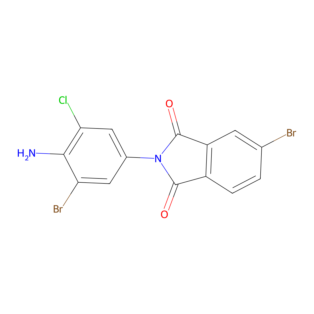 2-(4-Amino-3-bromo-5-chlorophenyl)-5-bromoisoindole-1,3-dione molecular structure, CAS 322670-20-2
