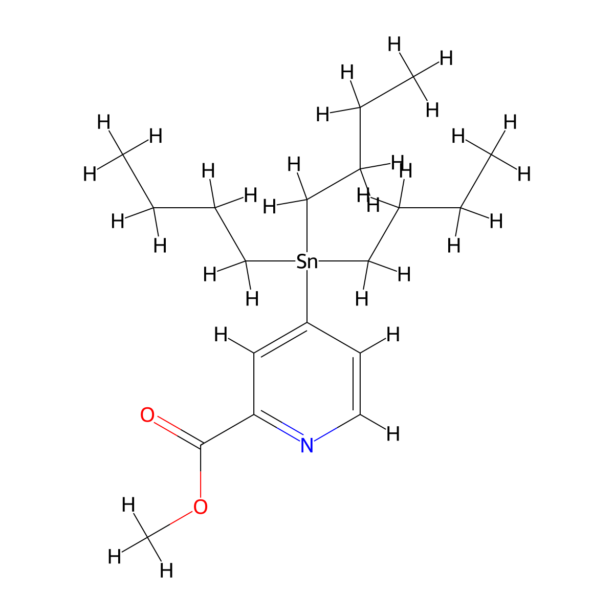 4-(Tributylstannyl)-2-pyridinecarboxylic acid methyl ester molecular structure, CAS 322690-84-6