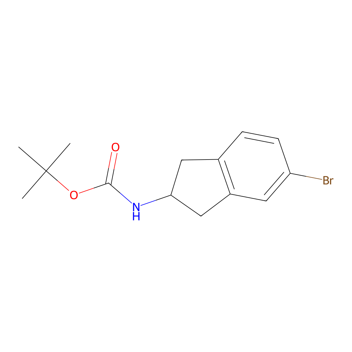 tert-butyl N-(5-bromo-2,3-dihydro-1H-inden-2-yl)carbamate molecular structure, CAS 322692-47-7