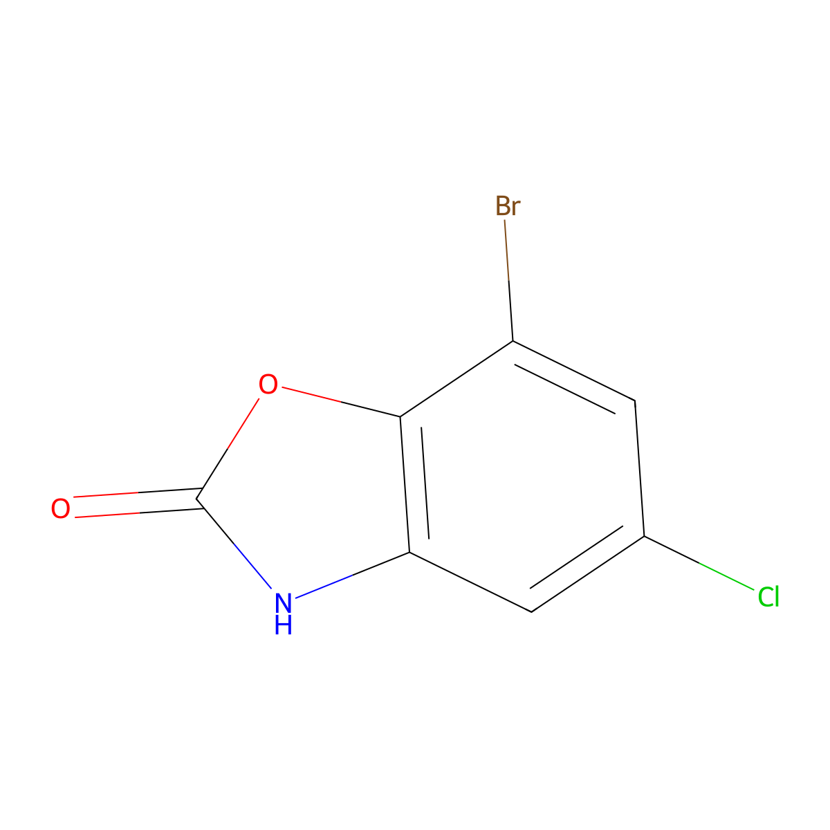 7-Bromo-5-chloro-2,3-dihydro-1,3-benzoxazol-2-one molecular structure, CAS 32272-97-2