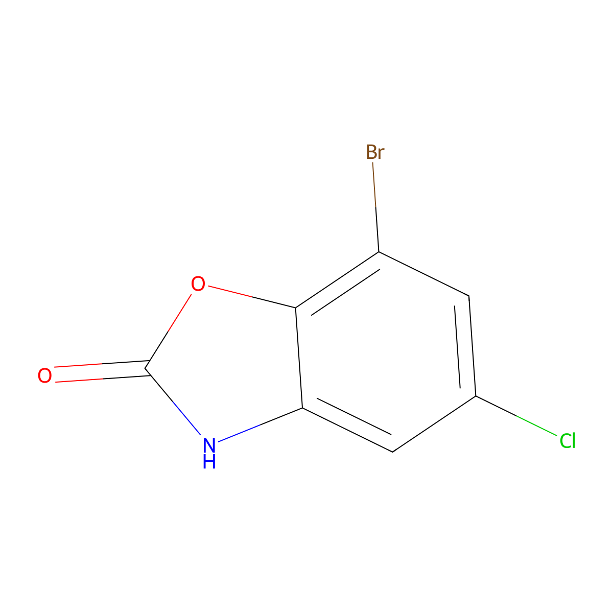 7-Bromo-5-chloro-2,3-dihydro-1,3-benzoxazol-2-one molecular structure, CAS 32272-97-2